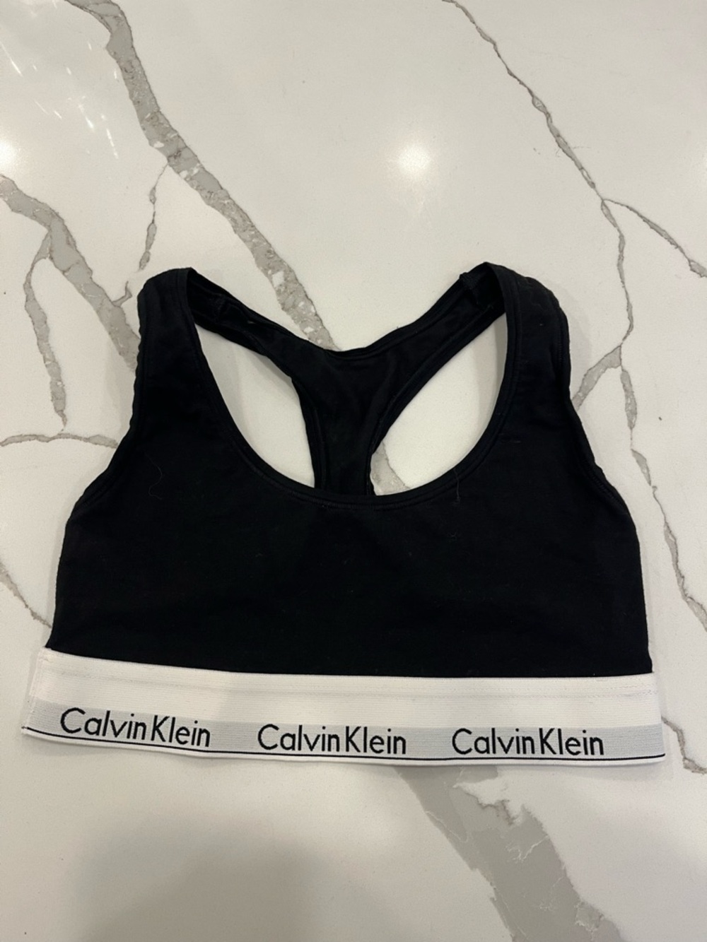 Calvin Klein Black Bralette with White Logo Band